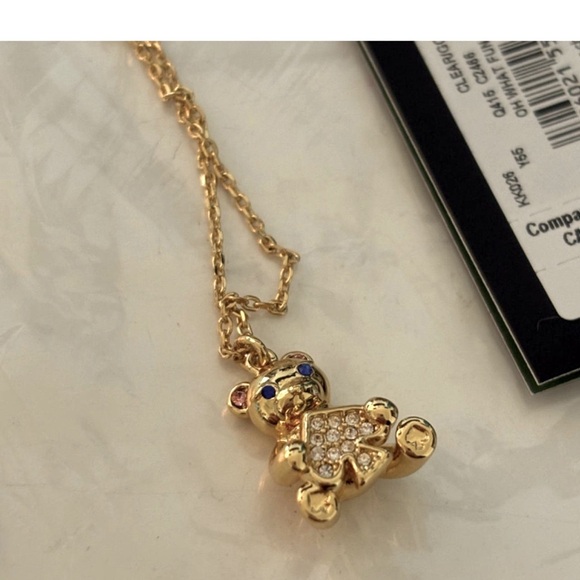 Kate spade NWT Gold Teddy Bear Pendant Necklace 16’ - Picture 5 of 6